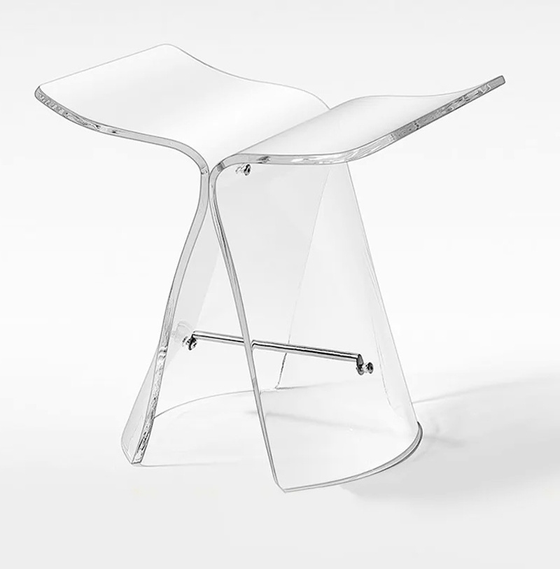 Transparent Acrylic Butterfly Stool Porch Shoe Changing Stool Dressing Stools Mobile Seat Leisure Chair Living Room Furniture