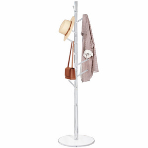 Factory Custom Tree-shape Acrylic Coat Rack Stand Adjustable Height Hats Bags Jacket Clothes Scarves Hanger Organizer Shelf