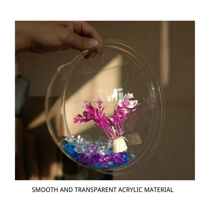 Creative Wall Hanging Acrylic Fish Tank for Water Plant Hemisphere Acrylic Fish Bubble Tank Mini Aquarium Home Decor