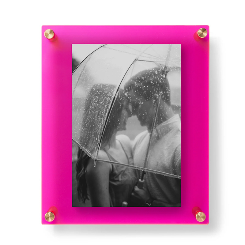 bespoke double panel jewel tones acrylic floating frame for photo movie poster lucite art work display