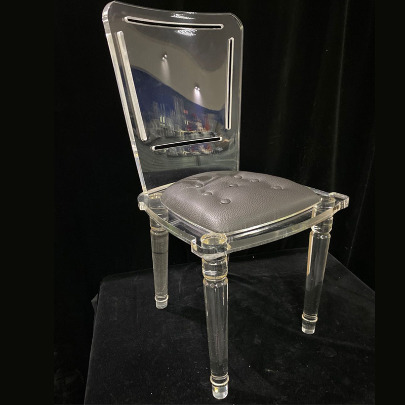 Home Furniture Dinning Chair Table Chair with Cushion Plexiglass Custom Durable Clear Acrylic Plastic Chairs OEM Service Modern