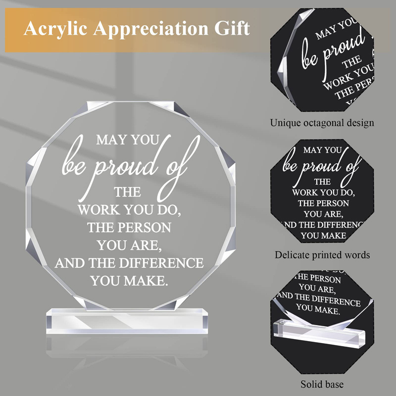 Customized Gift Employee Inspirational Acrylic Sign Prizes Coworker Gift Employee Office Table Decor Keepsake