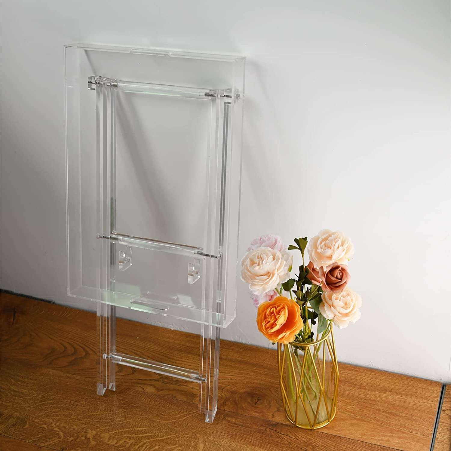 bespoke clear acrylic tea coffee folding tray table for home decor lucite side table sofa end table