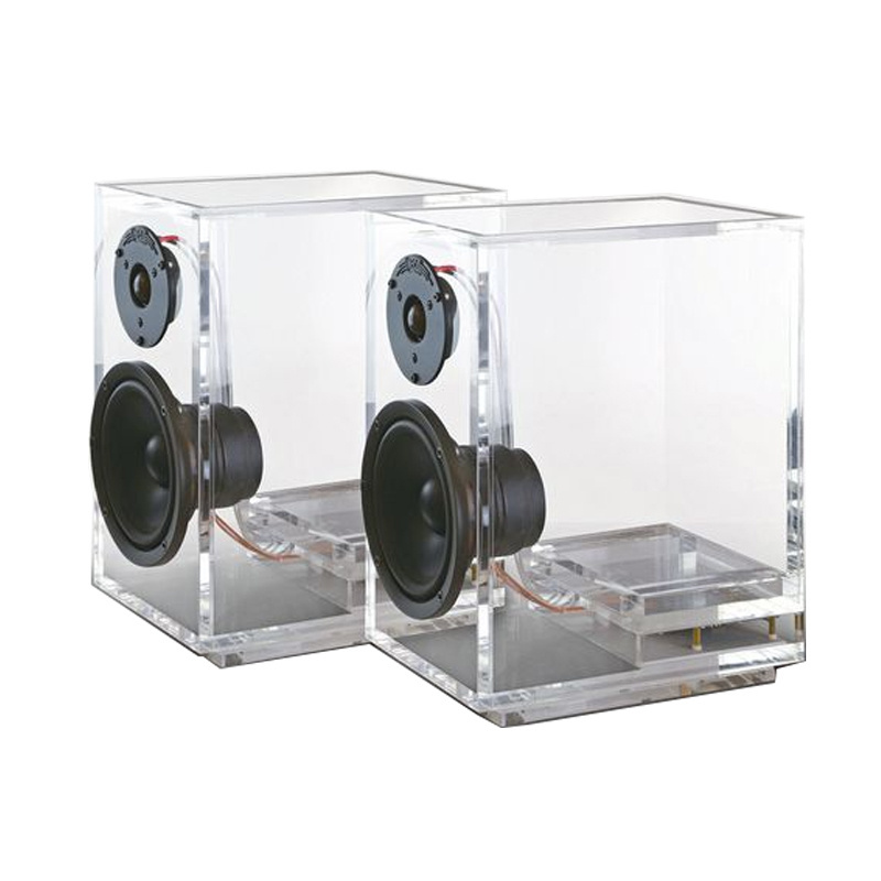 bespoke DIY creative clear acrylic mini speaker box lucite speaker display stand holder