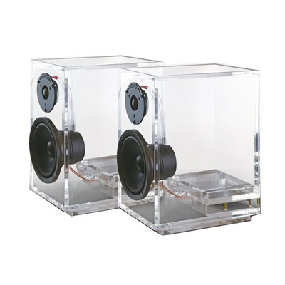 bespoke DIY creative clear acrylic mini speaker box lucite speaker display stand holder