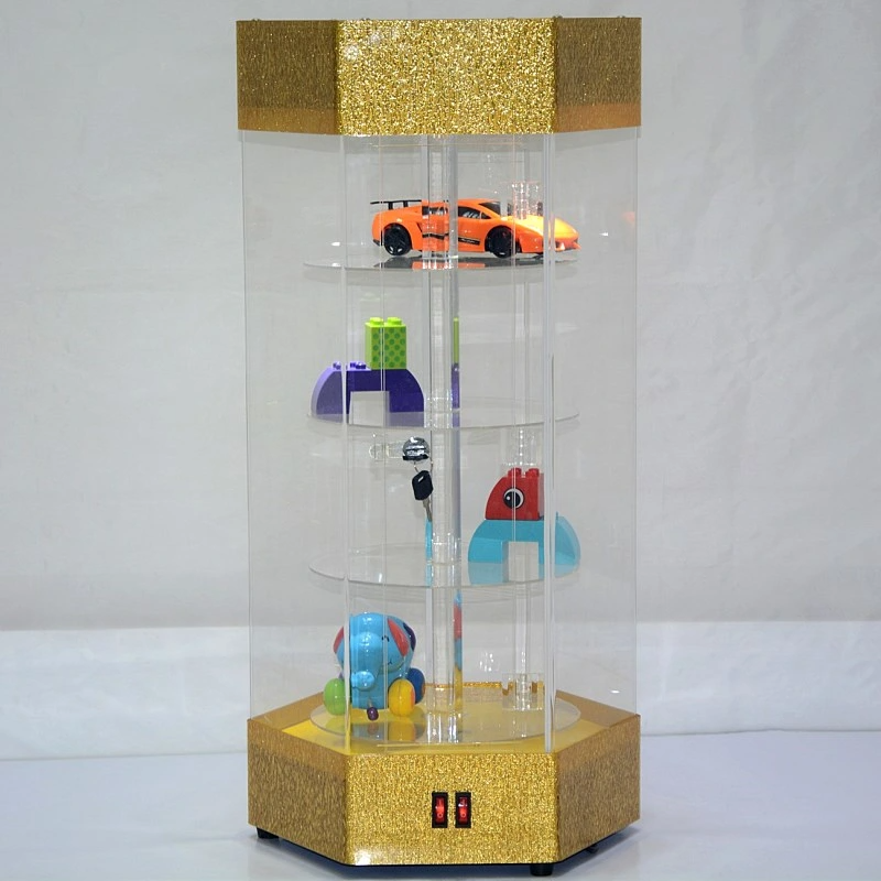 Countertop 360 Rotating Jewellery Display Cabinet with Lock and Key Acrylic Jewel Box