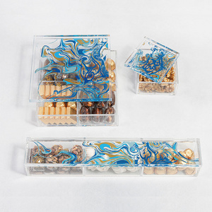 bespoke clear acrylic rectangle square chocolate box container lucite gift box for sweet candy