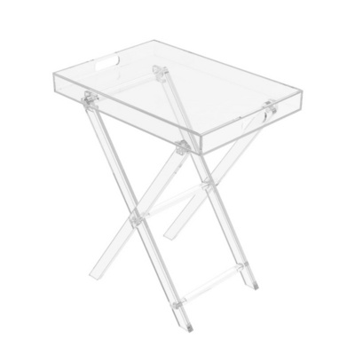 bespoke clear acrylic tea coffee folding tray table for home decor lucite side table sofa end table