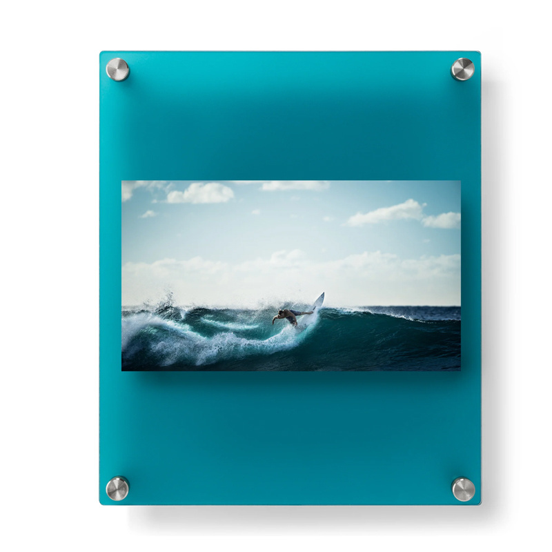 bespoke double panel jewel tones acrylic floating frame for photo movie poster lucite art work display