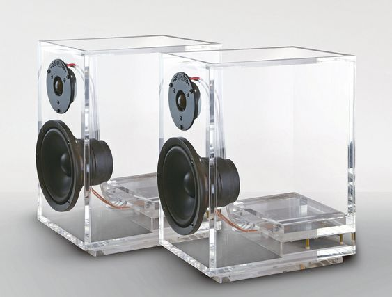 bespoke DIY creative clear acrylic mini speaker box lucite speaker display stand holder