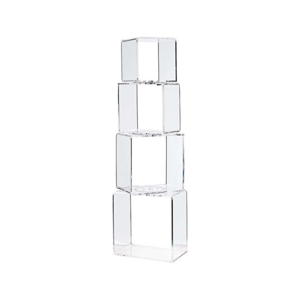 bespoke rotating 4pcs set clear block tower acrylic bookcase lucite home furniture display shelf