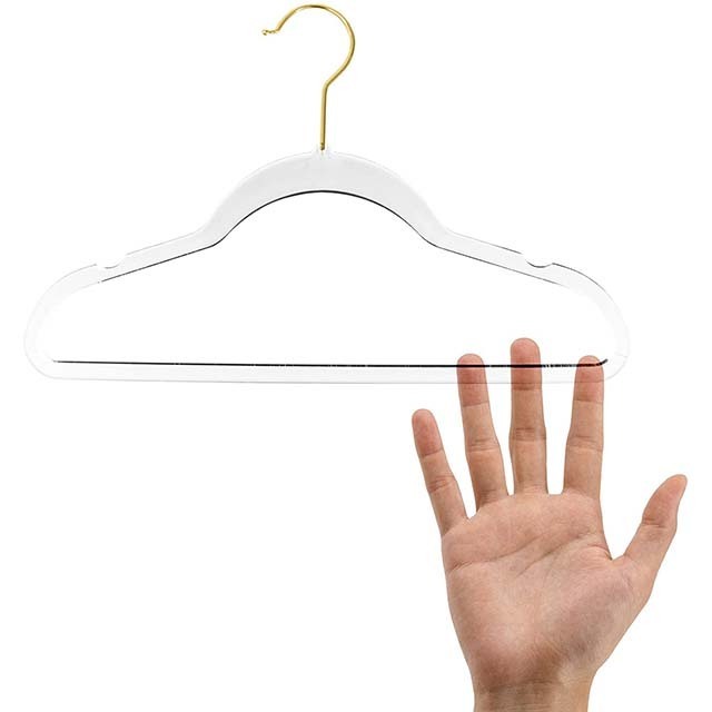 Custom Logo Transparent Acrylic Coat Hanger Acrylic Clothes Rack