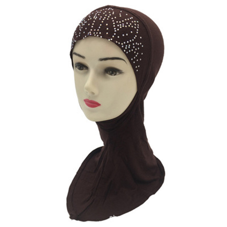 Amazon's New Hot Diamond Silky Cotton Beaded Muslim Hat,Headscarf,Inner Cap, Bonnet,Tube