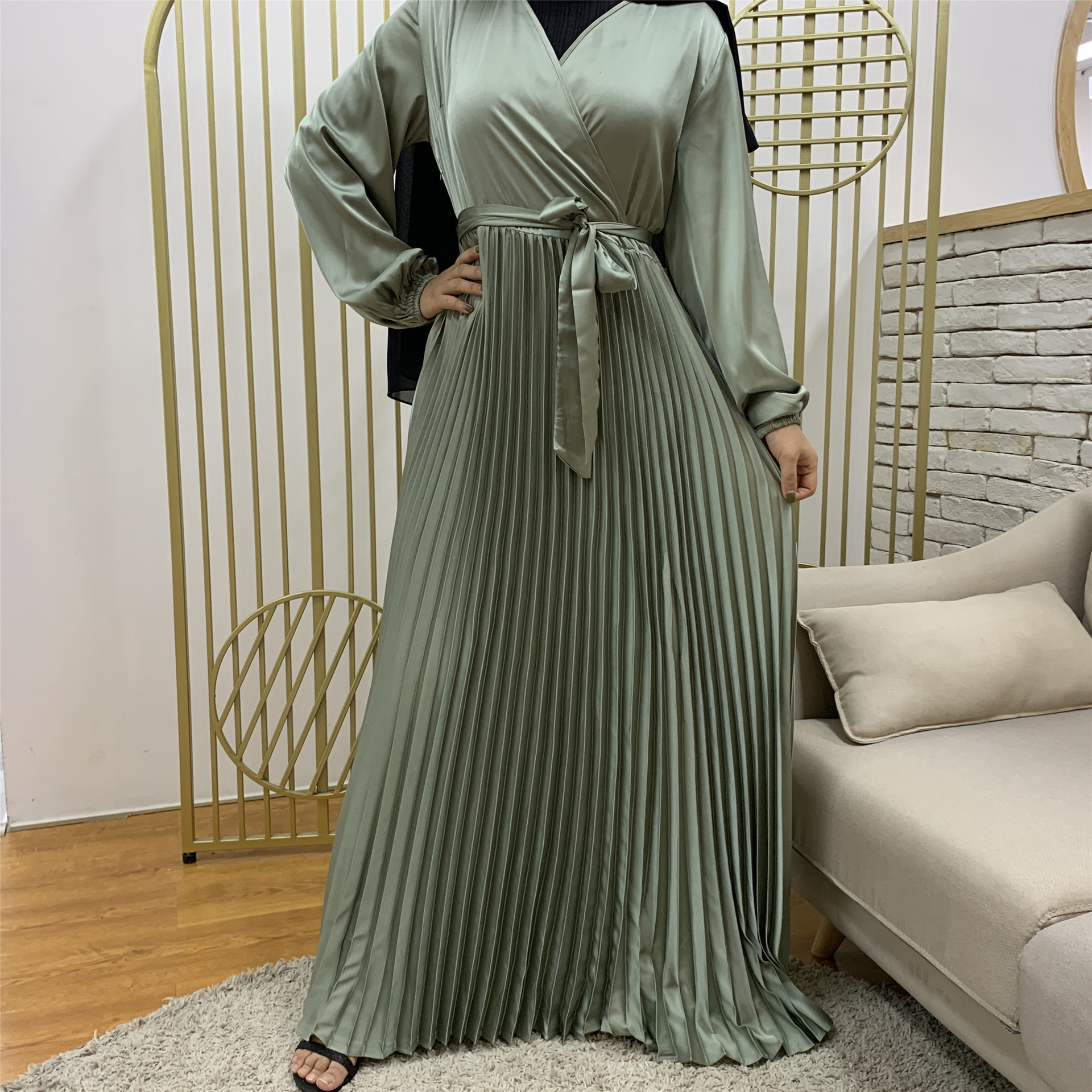 Fashion Islamic Clothing Best Selling Monsoon Turkish Abaya Abayas From Dubai Women Hijab Abaya Women Muslim Pleated Skirt