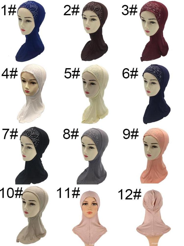 Amazon's New Hot Diamond Silky Cotton Beaded Muslim Hat,Headscarf,Inner Cap, Bonnet,Tube