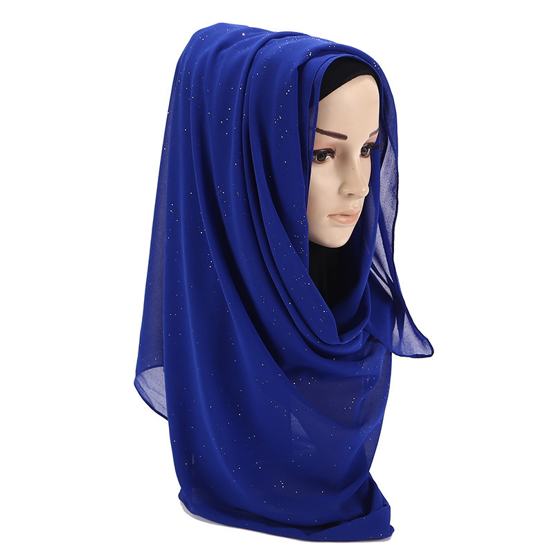 Fashionable  Spring and Summer Shawl Malaysia Hijab Beautiful Glitter Chiffon Scarf