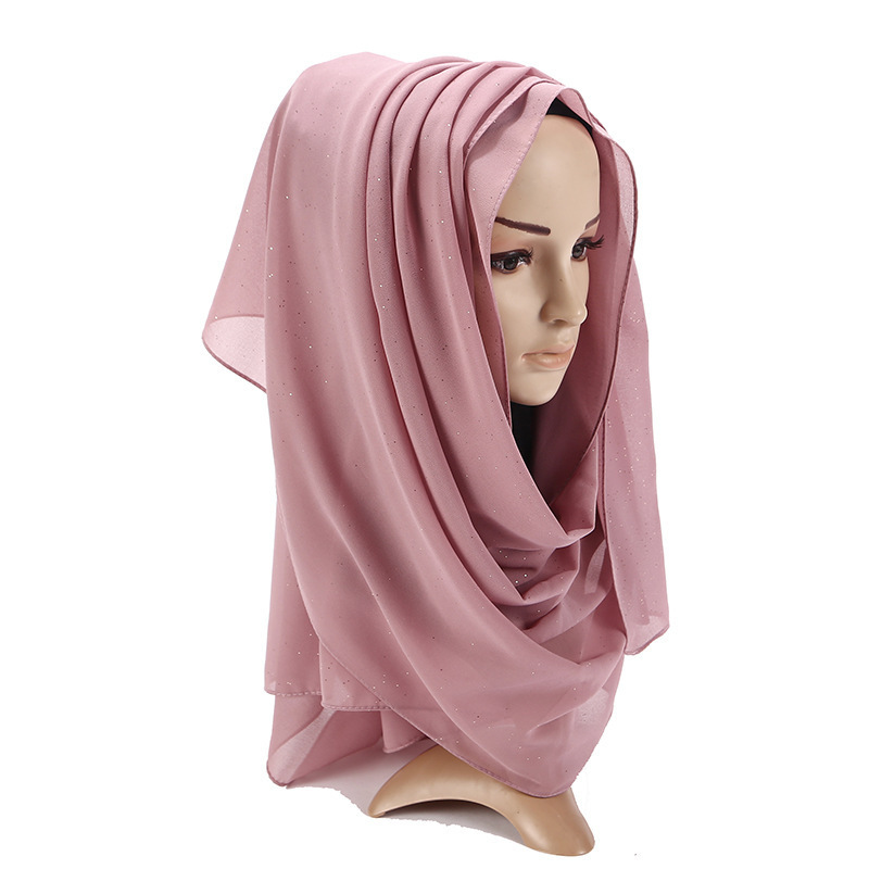 Fashionable  Spring and Summer Shawl Malaysia Hijab Beautiful Glitter Chiffon Scarf