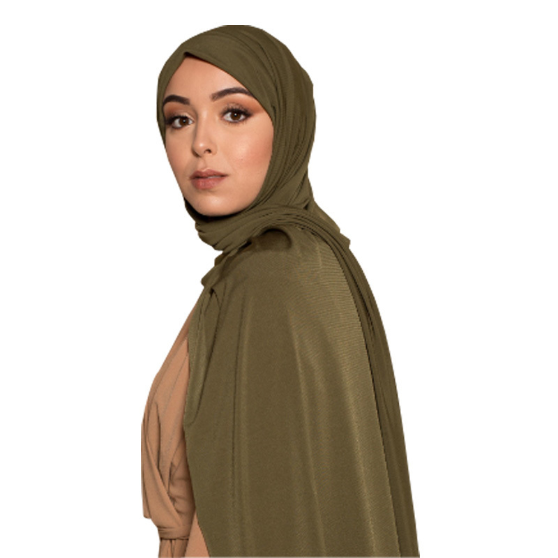 2022 Netherlands Hot Selling Jersey Scarf Muslim Hijab Long Solid Islamic Scarves For Women Hijabs