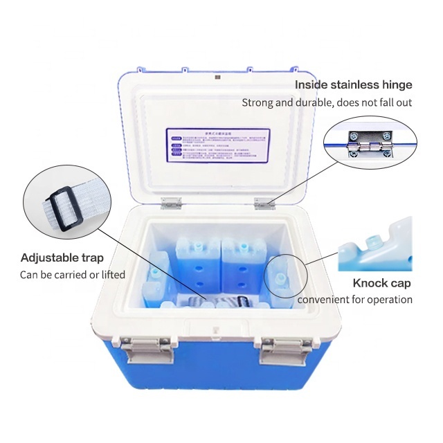 10L Safe Lock Portable Medical Vaccine Carrier Cooler Box