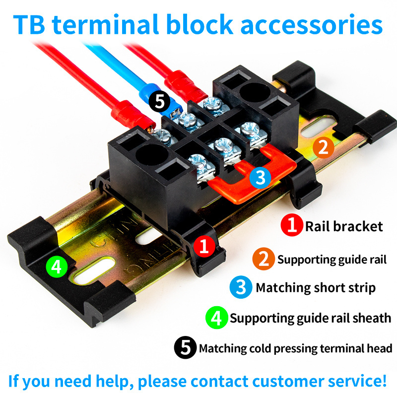 CHFRPU Manufacturer 600V TB series fixed type fence screw terminal 15A 25A 45A double row fixed barrier terminal block