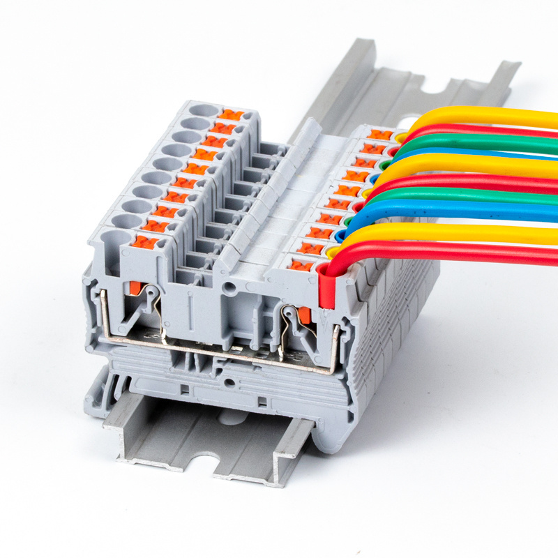 PT2.5 Push in Terminal Wire Connector 2.5mm Combined din rail spring push-in terminal block