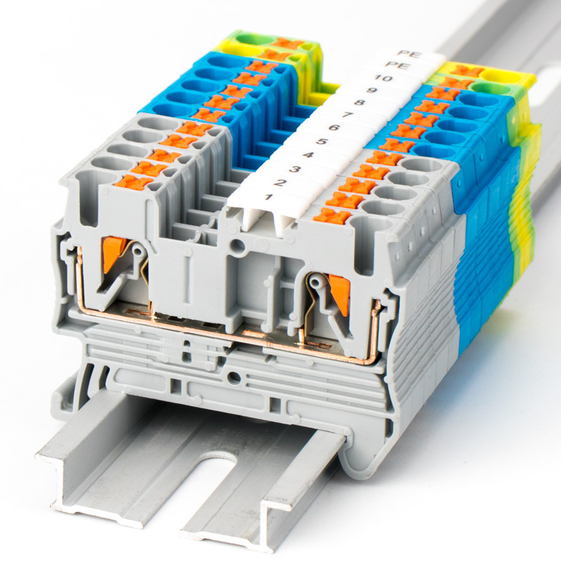 PT2.5 Push in Terminal Wire Connector 2.5mm Combined din rail spring push-in terminal block