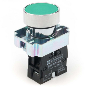 Start-stop self-reset round flat-head stop switch green XB2-BA31 22mm momentary button switch power supply