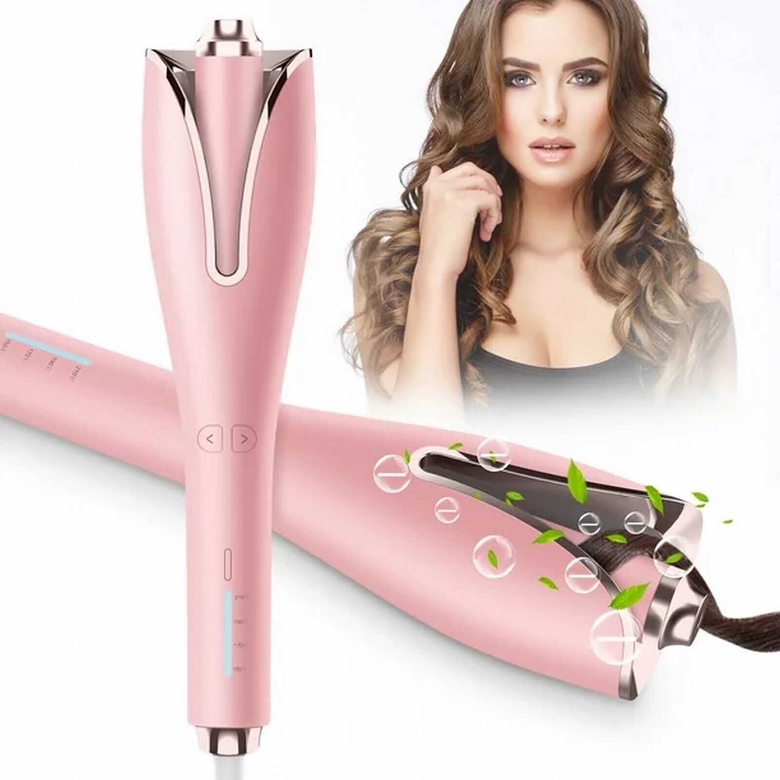 Hot Sale Home Portable Petal Shaped Pink Auto-Rotating Curling Iron Ceramic Rotating Curling Stick For All Hair Types