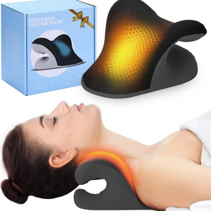 Heated Neck Stretcher with Magnetic Therapy Pillowcase, Neck and Shoulder Relaxer Pillows, Cervical Traction Device for Relieve