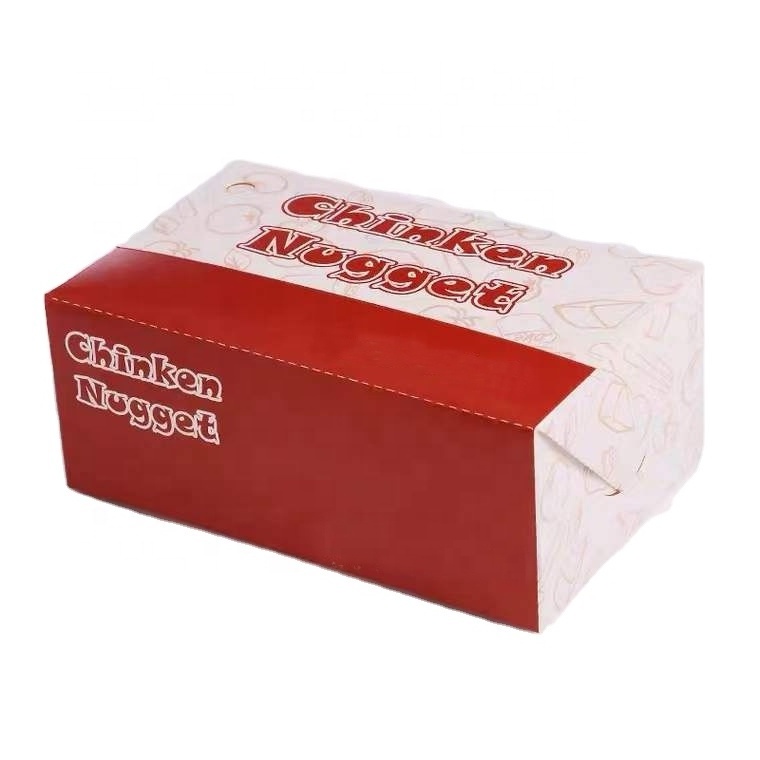 Food grade fried roosted chicken wings carrier paper box custom fast food packaging for catering