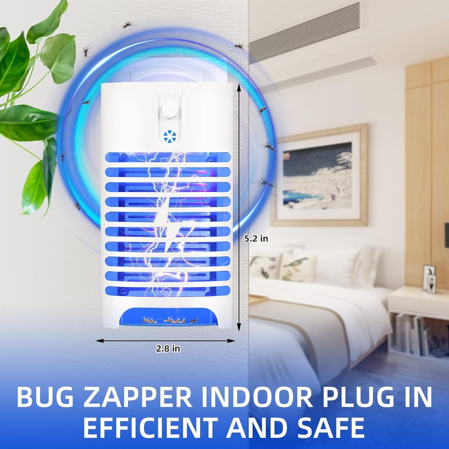 indoor plug-in insect zapper for fly moth mosquito and gnat insect trap