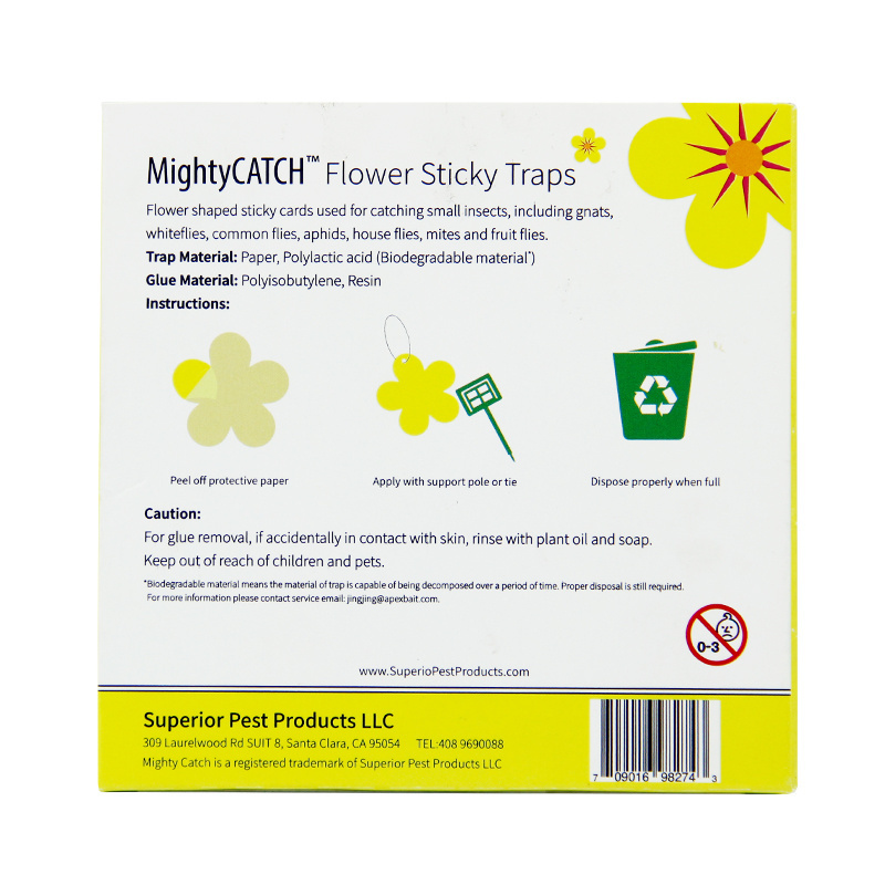 Yellow Sticky Trap Glue Trap in Flower Shape for Domestic and Garden Use