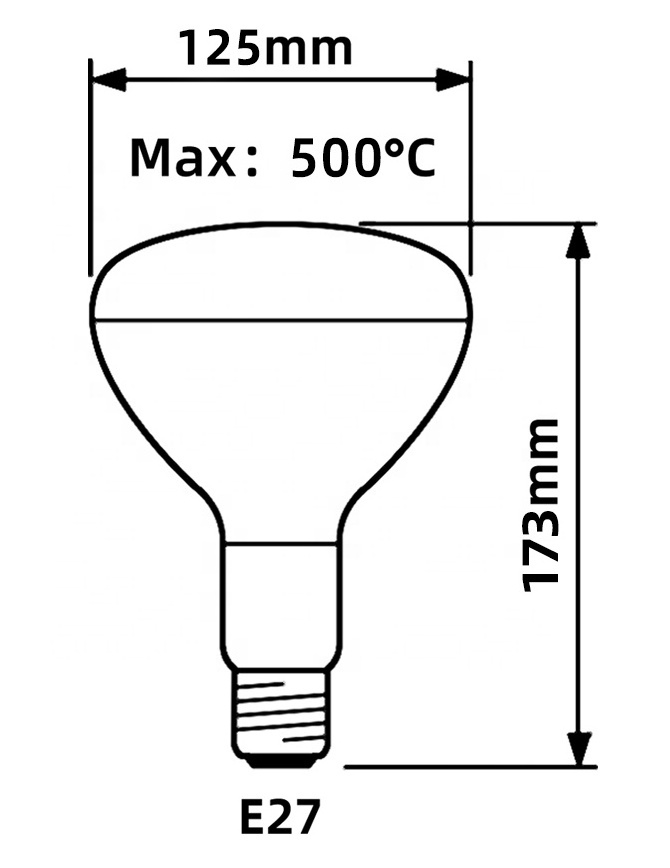 IR Bulb BR125 250W CL E27 230-250V