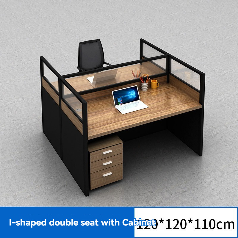 L-shaped office partition screen, office computer desk, 2-6 person office desk and chair combination