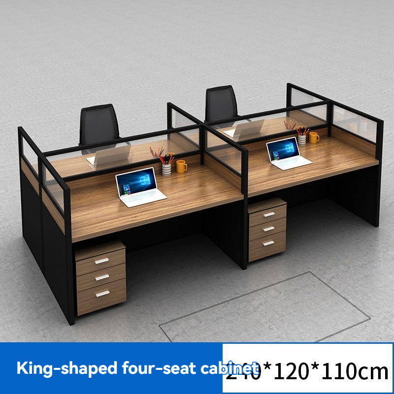 L-shaped office partition screen, office computer desk, 2-6 person office desk and chair combination