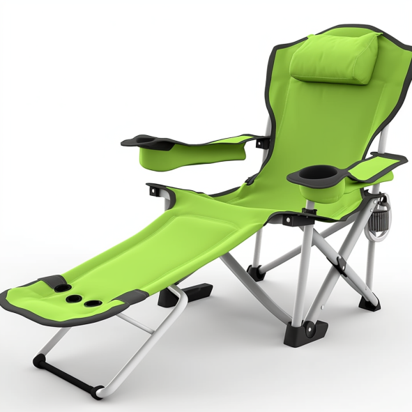 Best Budget High Back Reclining Camping Beach Chair With Footrest And Headrest