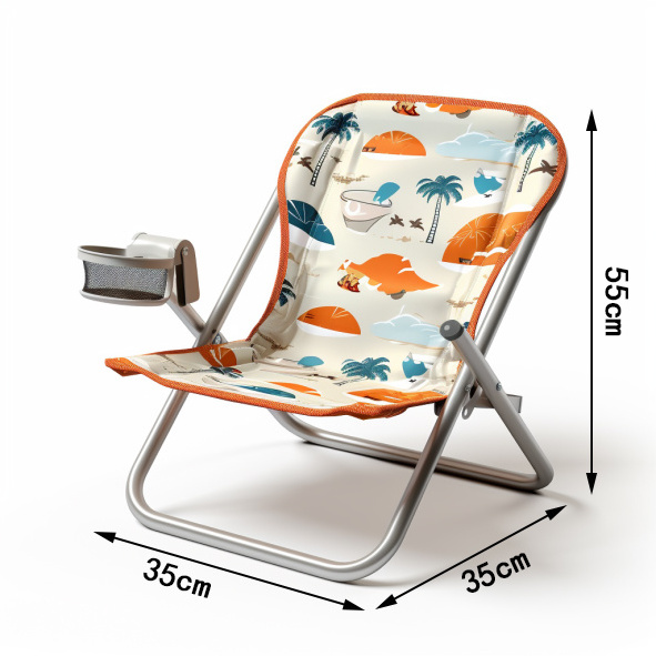 Outdoor Aluminum Low Seat Foldable Camping Beach Chair With Armrest