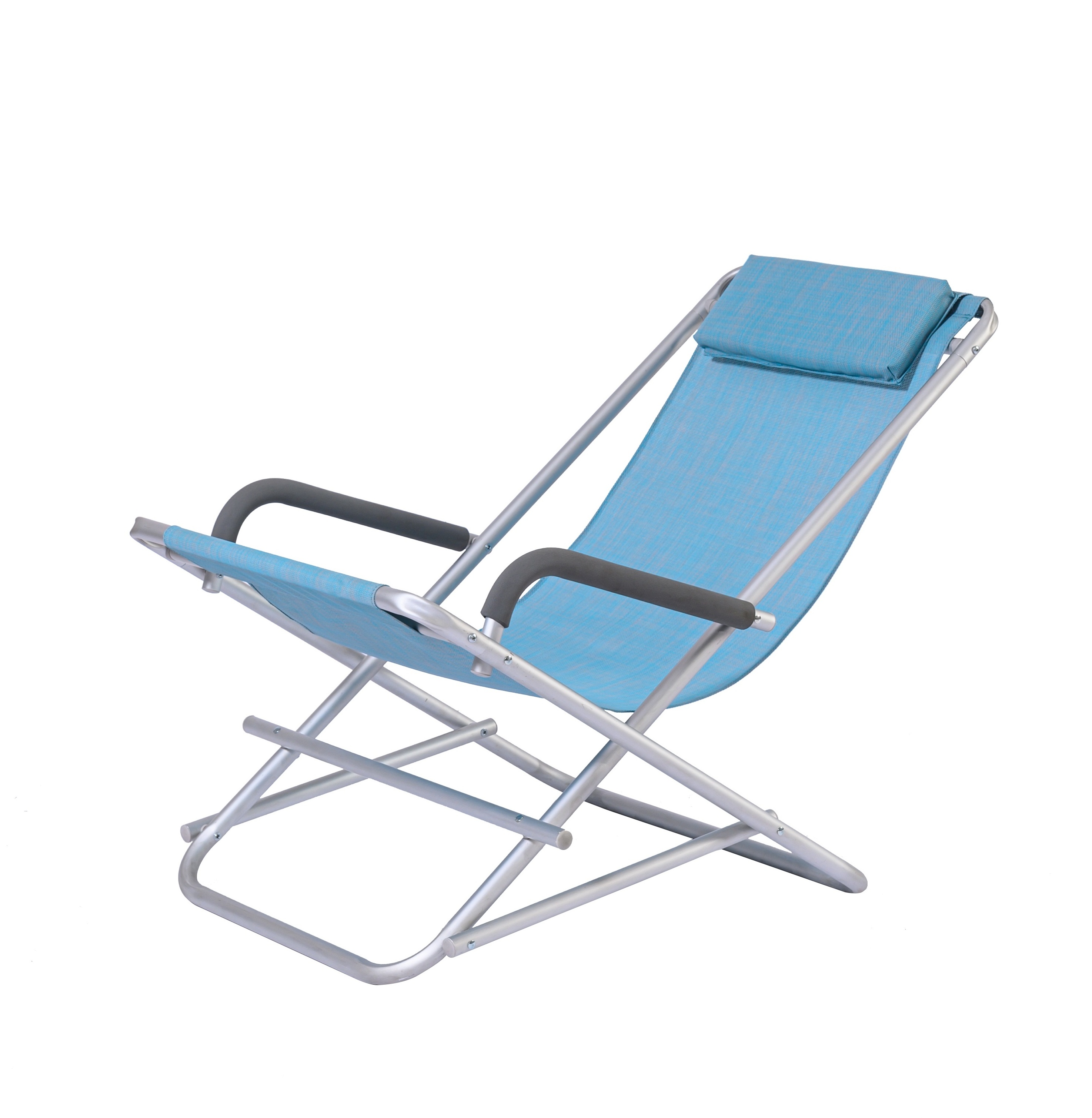 Portable Compact Folding Rocking Sun Lounge Beach Chair Have Small Volume