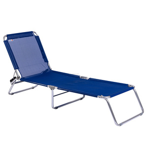 outdoor tri fold full recliner beach pool chaise lounger chair