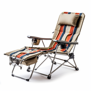 Outdoor XL Size Folding Chaise Lounge Beach Chair Camping Chair With Footrest