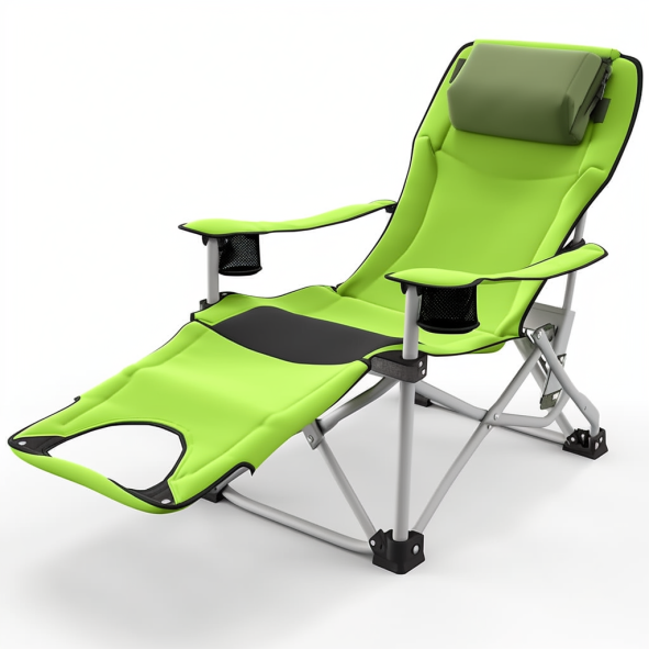 Best Budget High Back Reclining Camping Beach Chair With Footrest And Headrest