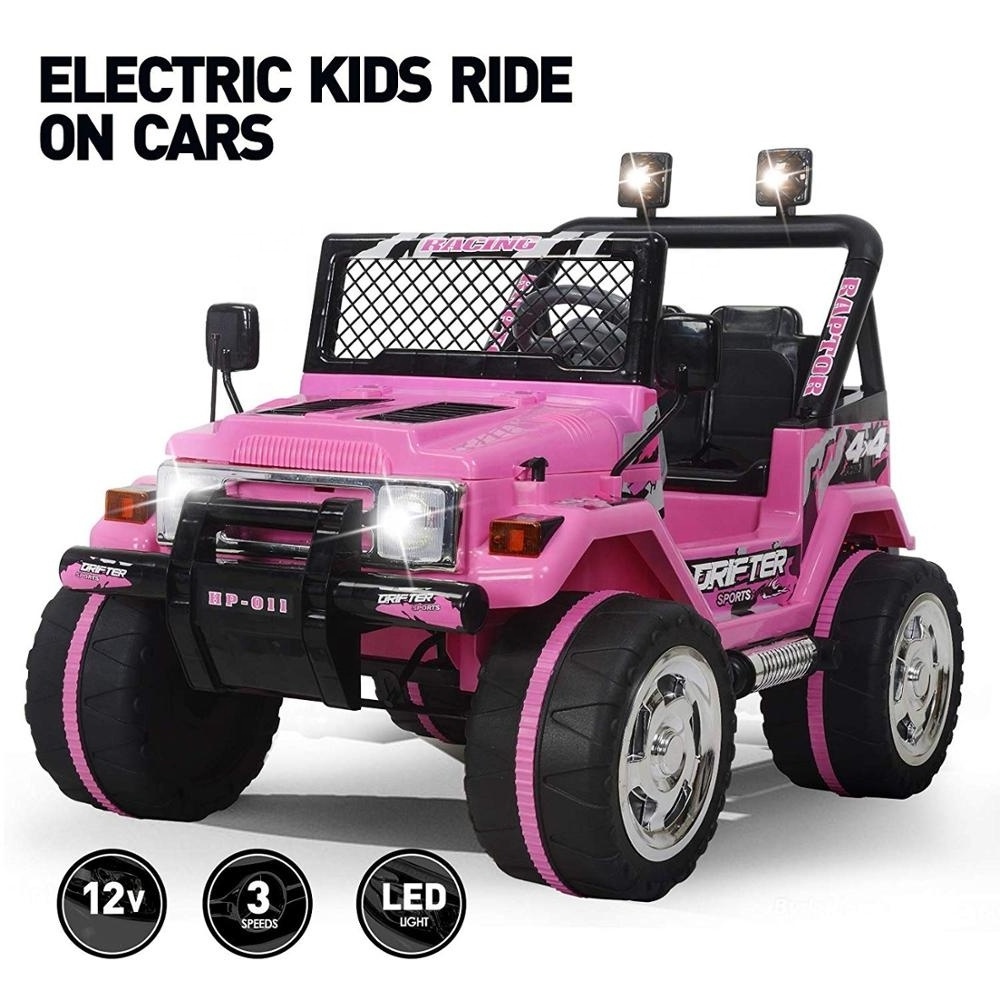 12V Kids Ride On Cars with Remote Control children's Electric Cars Motorized Cars for Kids LED Lights 3 Speeds