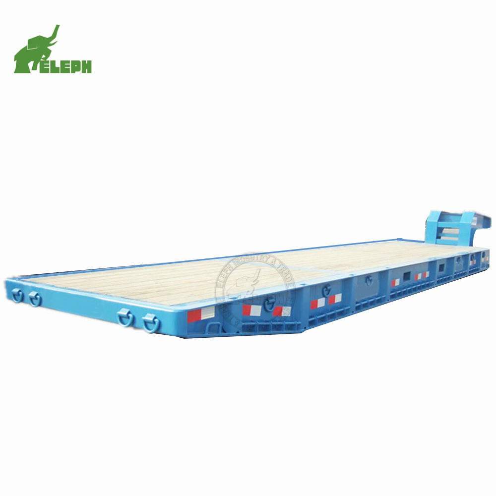 China Manufactured 60 ton 80t-100 ton roro boat low bed transport trailer 40ft roll mafi trailer