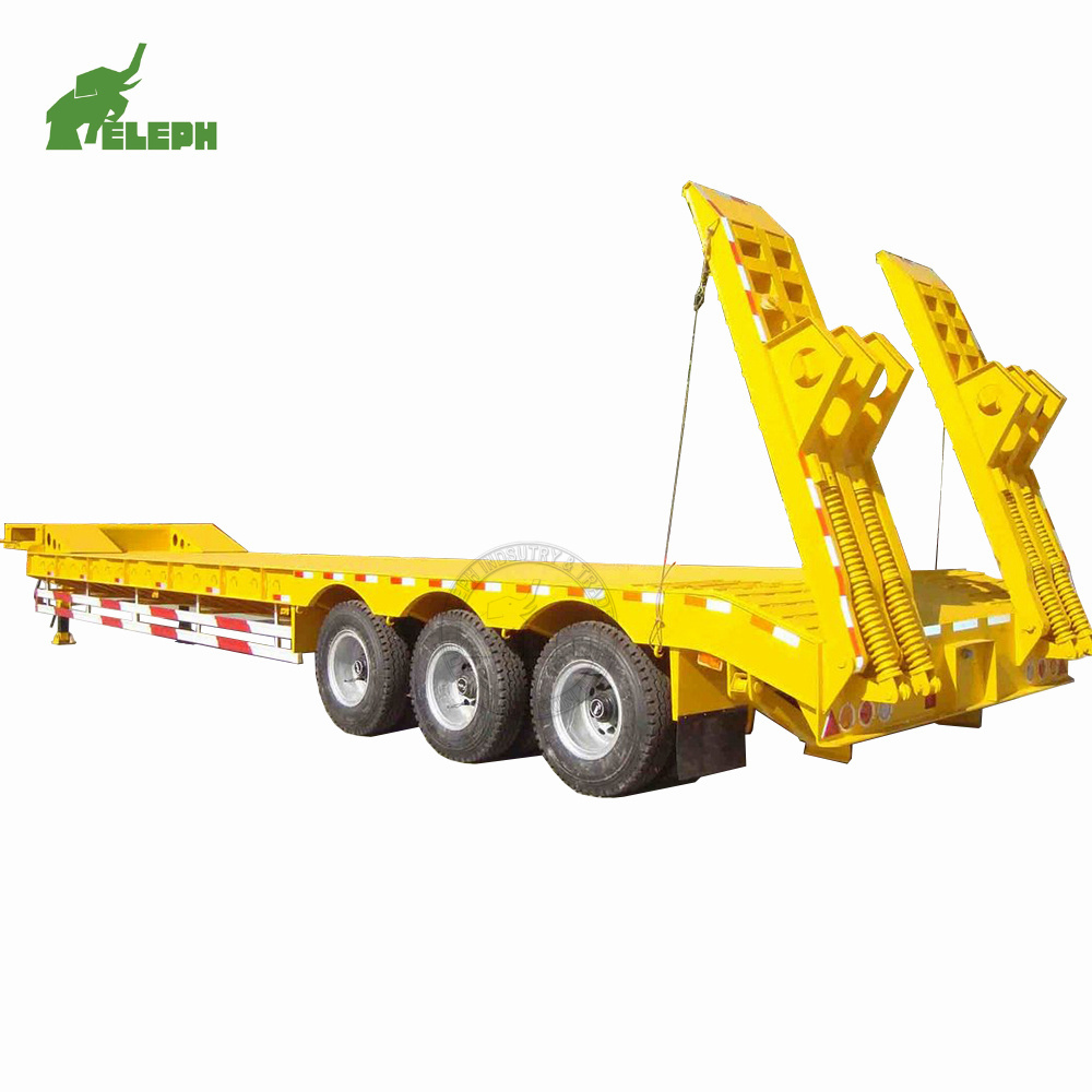 High Quality 3 Axles Horse Gooseneck Low Bed/ Lowbed Semi Truck Trailer