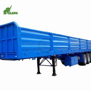 3 axle 40T henred fruehauf trailer parts bulk cargo sidewall trailer side board flatbed semi trailer with side wall