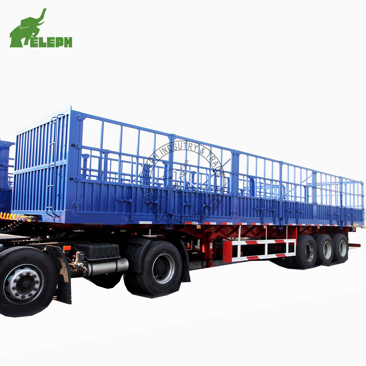 2/3 Axle Heavy Duty Drop Side Fence Stake Utility Cargo Truck Semi Trailer with Container Lock