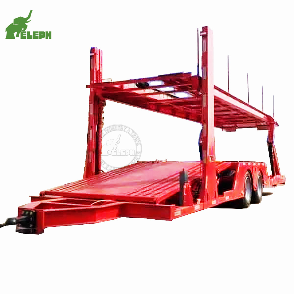 Wholesale 2 Axles Double Decks Transport Car Carrier Trailer Flat Bed Trailer for Car