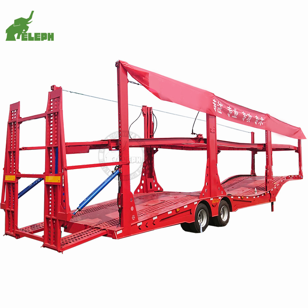 Wholesale 2 Axles Double Decks Transport Car Carrier Trailer Flat Bed Trailer for Car