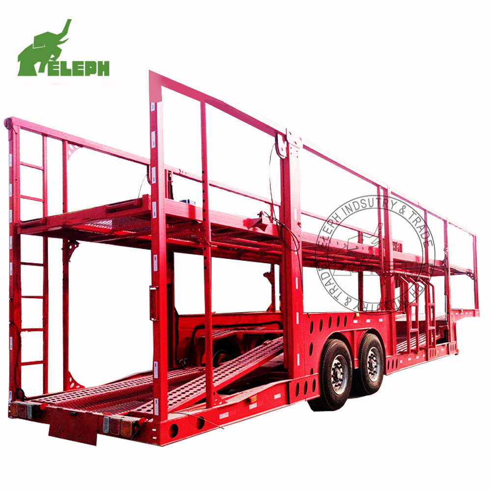 Wholesale 2 Axles Double Decks Transport Car Carrier Trailer Flat Bed Trailer for Car