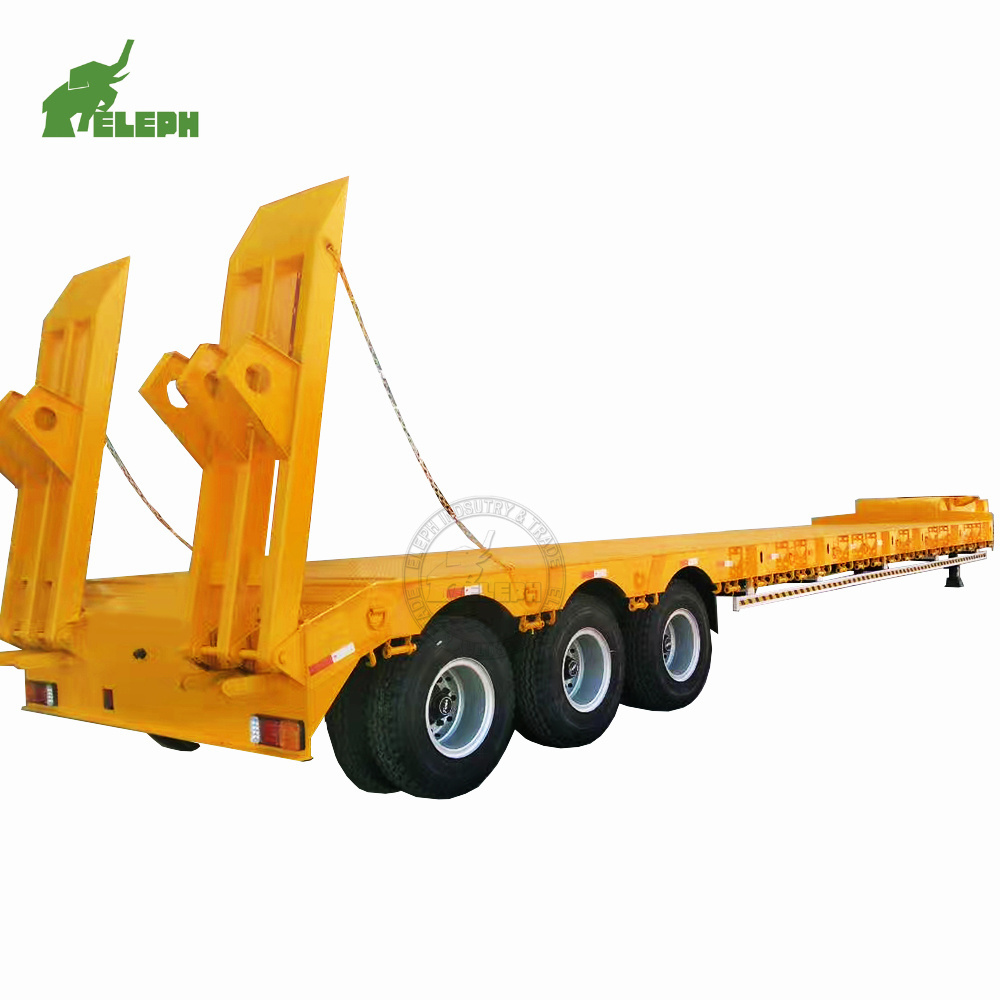 High Quality 3 Axles Horse Gooseneck Low Bed/ Lowbed Semi Truck Trailer